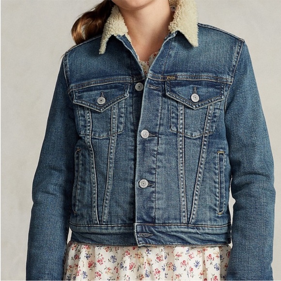 Denim Shearling Jacket - Picture 1 of 9